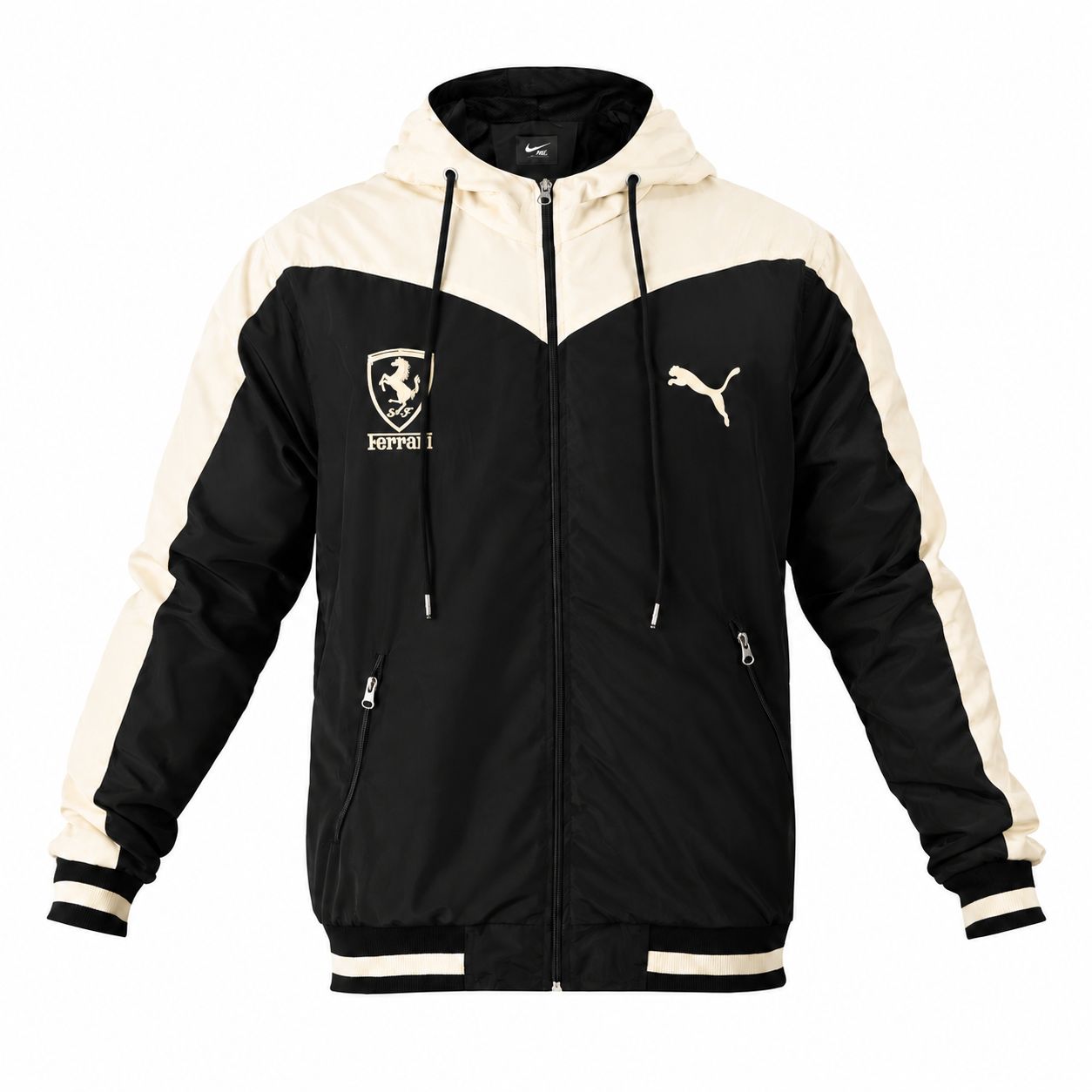 کاپشن مشکی کرم مردانه مدل Ferrari