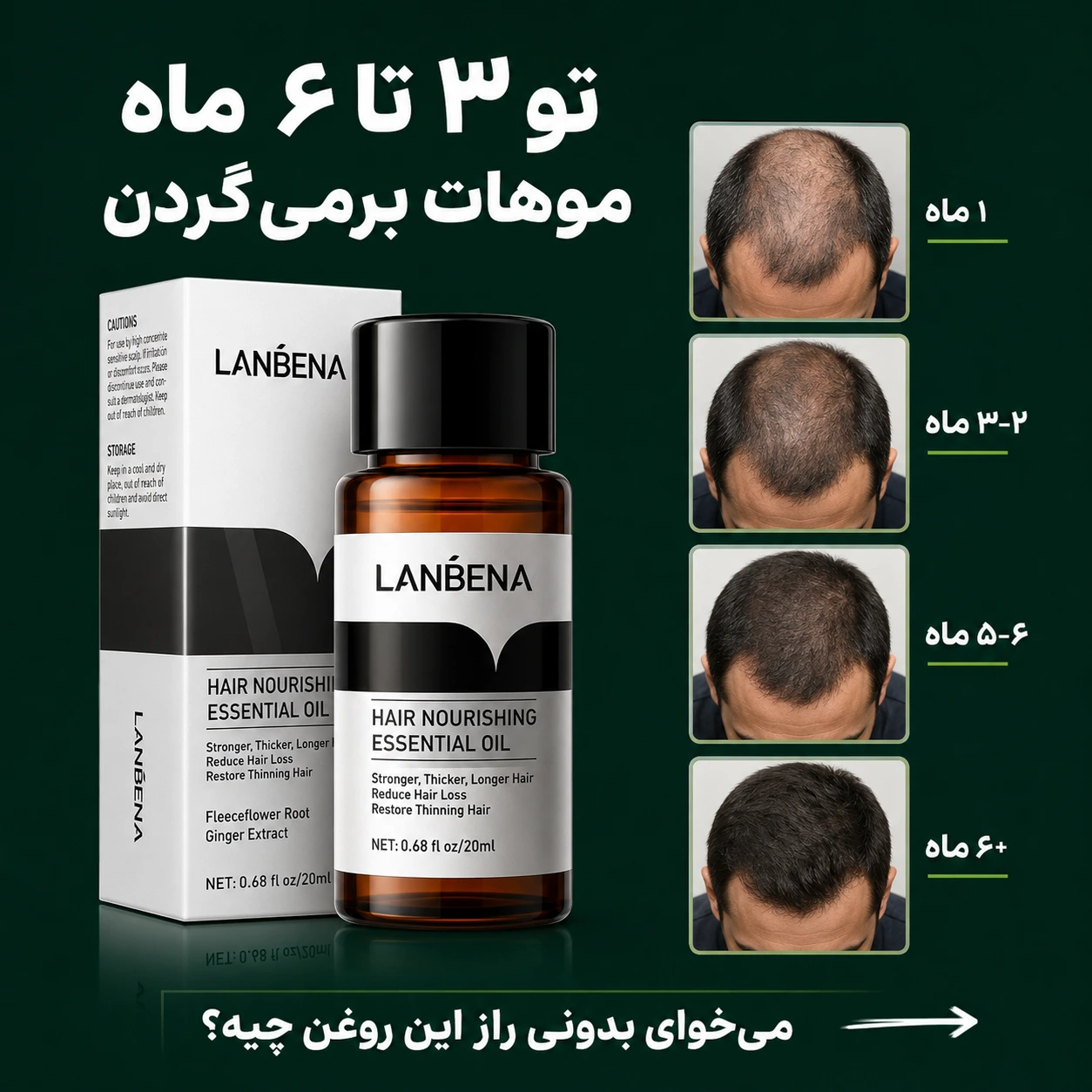 روغن رشد مو و ریش لانبنا LANBENA