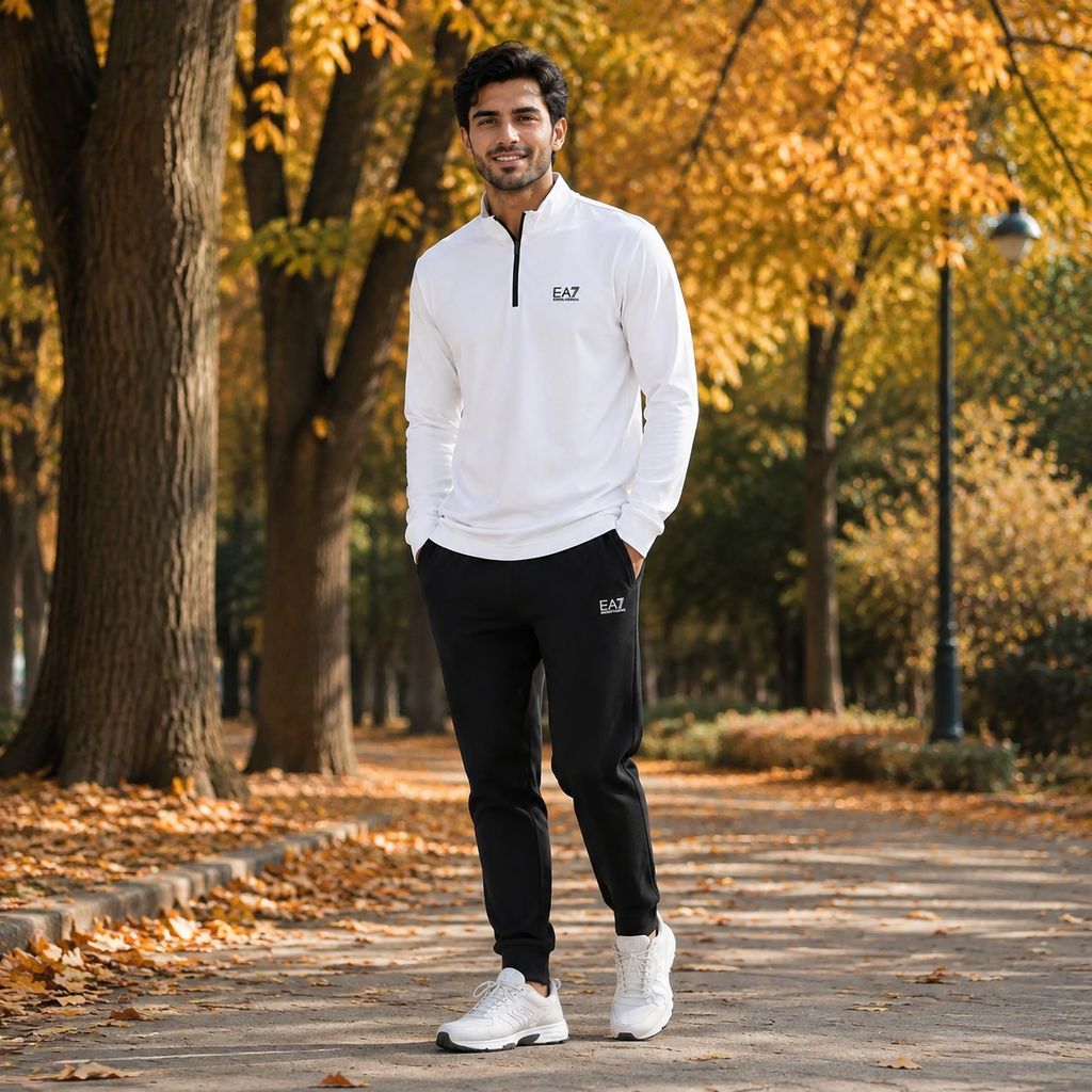 ست مردانه نیم زیپ و شلوار مدل EA7